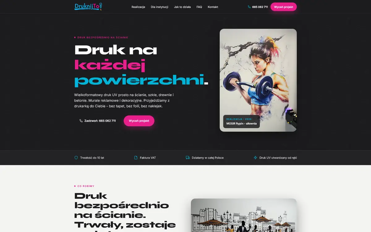 Strona DruknijTo - widok strony głównej
