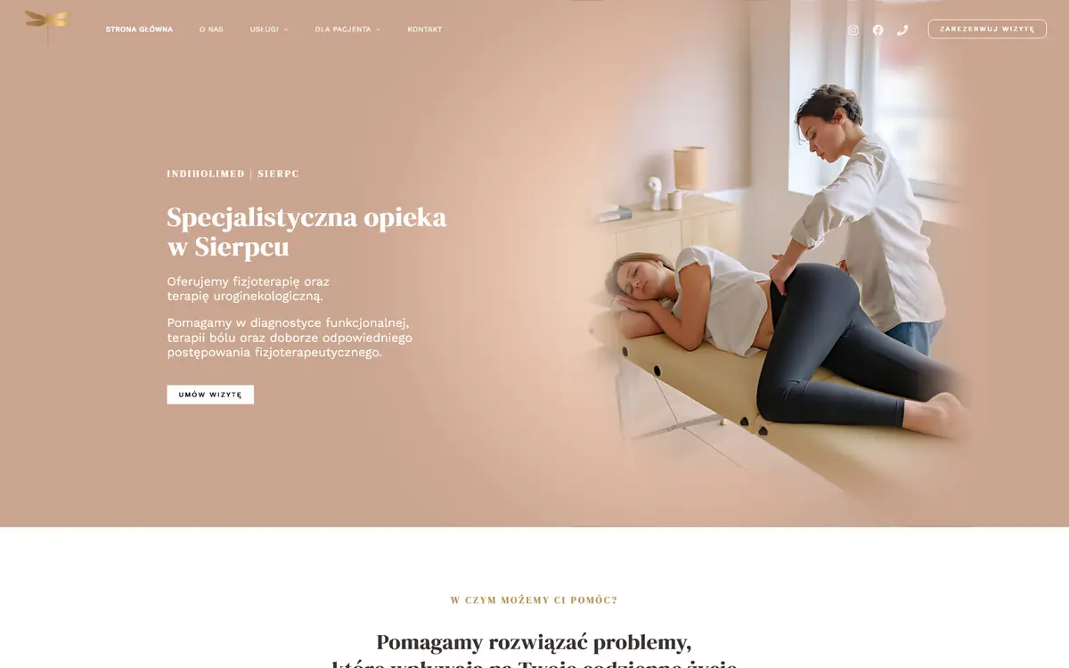 Strona Indiholimed - widok strony głównej